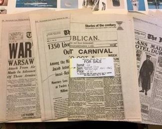 #64 old Huntville Times front pages 1920's to 1940's $30.00