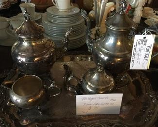 #55 FB Rogers Silver Co. 1960 5 pc. coffee and tea set $75.00