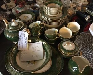 #56 Homer Laughlin Lady Greenbriar Nautilus china set 47 pieces plus serving pieces $200.00