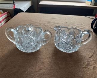#120 Crystal sugar and creamer $25.00