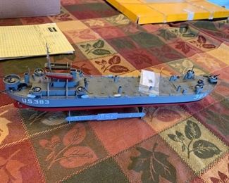 #92 US 383 model of ship landing LST ship tank $45.00