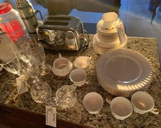 #119 PC Royal Albert ValDot 8 place setting china $150.00
#118 PC 4 Marquis by Waterford Crystal Goblets $30 each $120.00