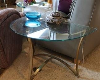 Vintage Brass & Glass Side Table