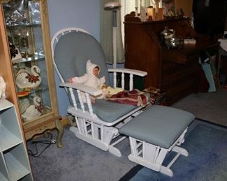 White  Rocker   Glider