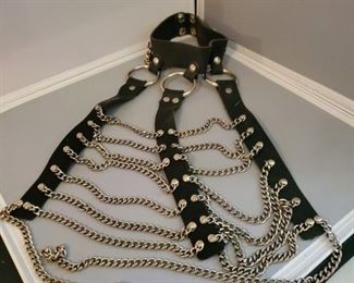 Leather Top Harness Body Chain Tassel Chest Belt 