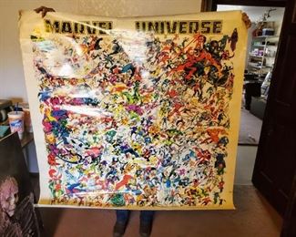 Marvel Universe poster 50 x 50 Ed Hannigan Marvel Press #44 1987