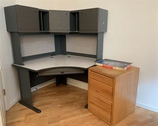 Corner Desk, file cabinet