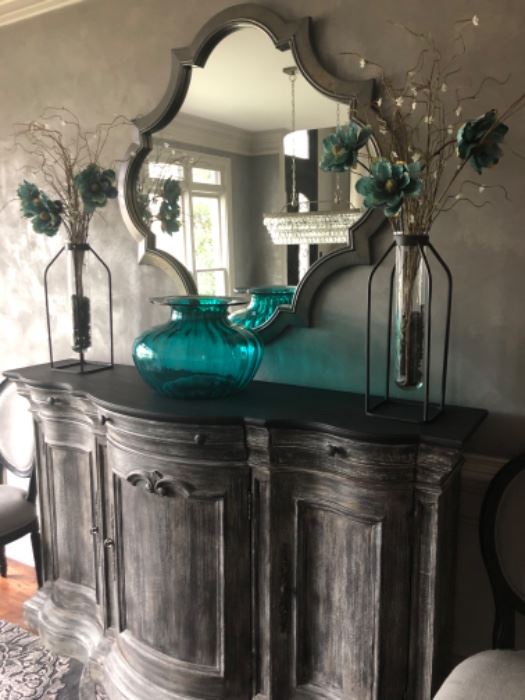 Spectacular Distressed Buffet with Mirror