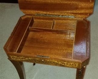 Marquetry Music Box Table