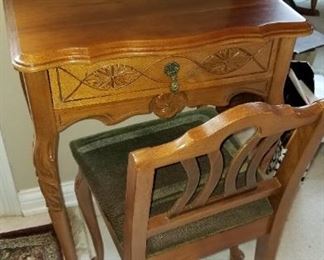 Writing Desk and horsehair chair