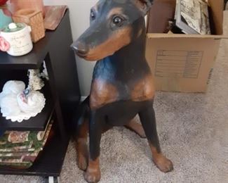Life-size Doberman Pinscher figurine