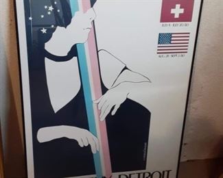 Detroit Montreux jazz festival framed poster