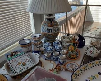 Assorted hand-painted Italian ceramics