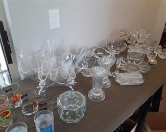 Crystal and clear serving pieces