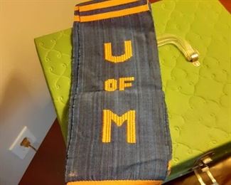 Vintage University of Michigan graduation scarf