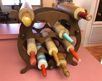 Vintage and antique rolling pins.