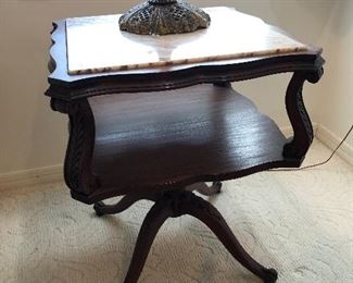 Another Vintage/Antique side table.  This one has a marble insert