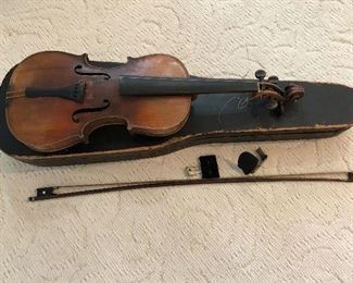 Antique violin in case