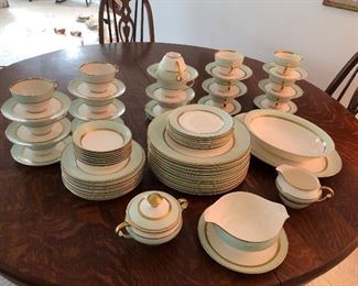 Pope-Bosser China "Spring"  Lovely pale green with coin gold trim