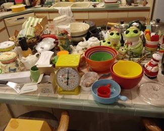brightly colored contemporary kitchen items