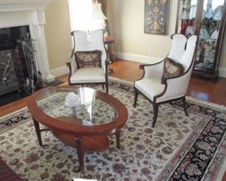 Simply Beautiful Newly Upholstered Fireside Chairs