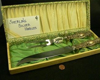 Sterling silver (handles) carving set