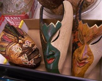 wooden painted masks
