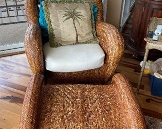 Rattan Chair & Ottoman