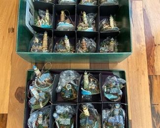 Bradford Edition Thomas Kinkade Lighthouse Ornaments
