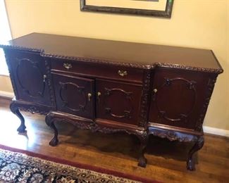 Sideboard / Buffet
Solid wood.
Made in Indonesia.
Good condition 
71” long x 2’ deep x 37” wide.
