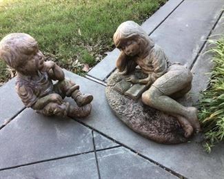 Boy & Girl Concrete Garden Statues
Price is for the set.
Girl measures: 24” long x 17” deep x 15” tall.
Boy measures: 18” tall x 17” long x 11” wide.
EXTREMELY HEAVY! Bring help to load.