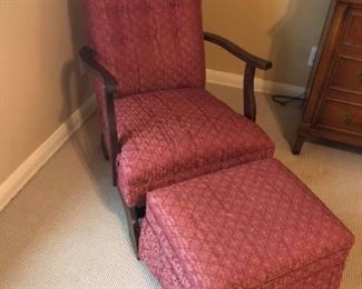 Antique Rocking Chair and Ottoman
Late 1800s.
Excellent condition! 
Chair measures: 34” tall x 16” tall to seat x 23” wide x 18” deep.
Ottoman measures: 13” tall x 19” x 16”.
Must be able to move & load yourself.