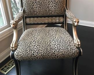 Empire Style Lion Motif Arm Chair
