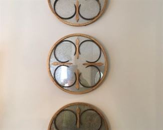 Decorative Mirrors with Pattern Overlay
