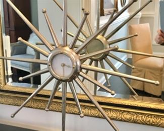 Modern Starburst Clock on Stand
