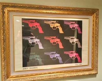 Andy Warhole Gun Giclee Framed Print
