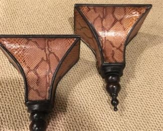 Faux Snake Skin Wall Sconces (pair)
