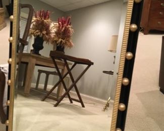 Black Framed Mirror Gold Ball Accents
