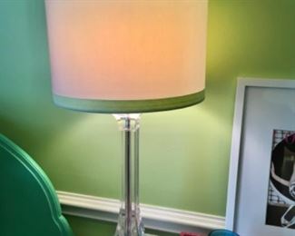 Acrylic Pillar Table Lamp
White Shade with Lime Trim
