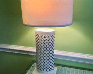 White Ceramic Table Lamp
cut-outs design

