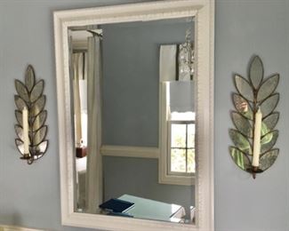 Wall Mirror Painted White Frame
Mirror Leaf Sconces (pair)
