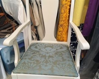 Painted White Queen Anne Arm Chair
