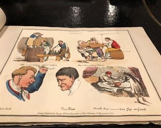 Henry Alken book of  hand-colored plates  dated 1896 (detail of book)