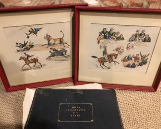 Henry Alken book of  hand-colored plates  dated 1896 Framed Plates from Book.