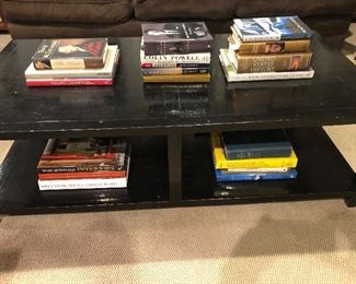 Black painted Cocktail Table
Crate & Barrel  plus lots of Books!

