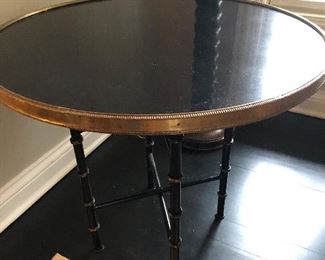 Faux Bamboo Black Marble Top Table
