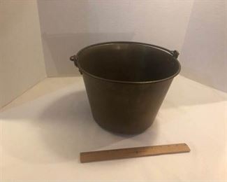 Antique Brass Bucket from Waterbury Ct Hiram Hayden