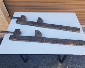 Antique vintage bar wooden clamps