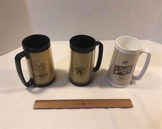 Thermo Serv mugs Mack Truck Schmidts and Schlitz Beer