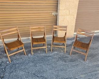 Vintage folding chairs Wood Slats